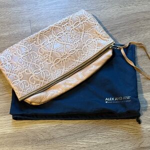 Alex and Ani Embossed Tan Clutch